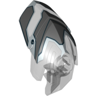 Lego Large Figure Helmet / Visor with Clip with Clip with Face Guard Print / Trans-Clear