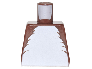 Lego Torso White Fur Chest Pattern / Reddish Brown