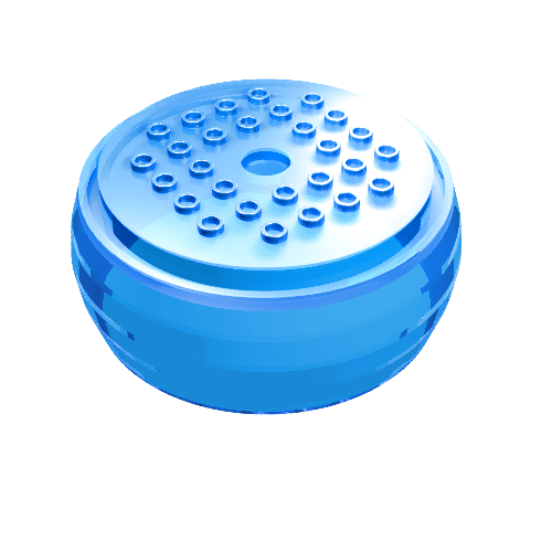 Lego Pod, Center Barrel Section 10 x 10 x 3 1/3 X-Pod / Trans-Medium Blue
