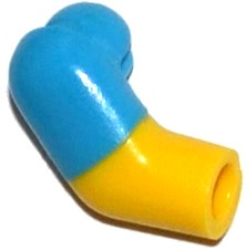 Lego Arm, Right with Molded Dark Azure Short Sleeve  Pattern / Yellow
