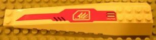 Lego Wedge 16 x 4 Triple Curved with Reinforcements with White Quad Wing and Slanted Grille on Red Background Pattern (Sticker) - Set 8106