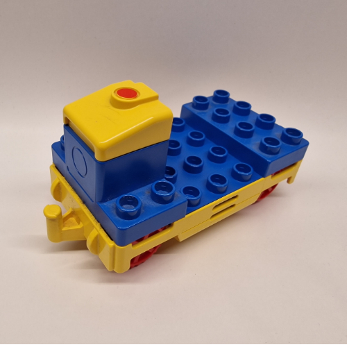 Lego Duplo Train Locomotive Base with Battery Compartment, Yellow Base and Red Wheels