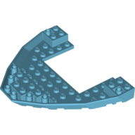 Lego Boat Hull Section, Brick 10 x 12 x 1 with 4 x 6 Cutout / Medium Azure