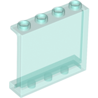Lego Panel 1 x 4 x 3 [Side Supports / Hollow Studs] / Trans-Light Blue