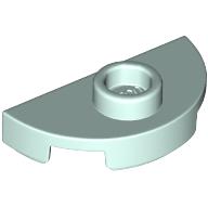 Lego Plate Round 1 x 2 Half Circle with Stud (Jumper) / Light Aqua