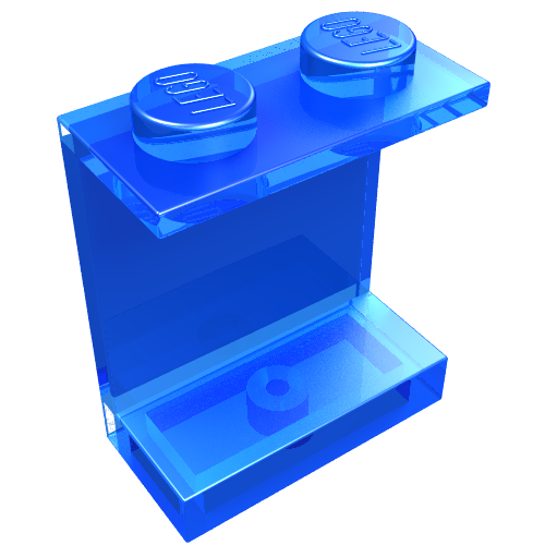Lego Panel 1 x 2 x 2 [Solid Studs] / Trans-Dark Blue
