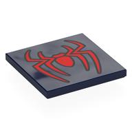 Lego Tile 4 x 4 with Red Spider Print