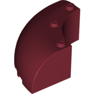 Lego Brick Round Corner 6 x 6 x 2 / Dark Red
