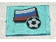 Lego Glass for Window 1 x 4 x 3 with Flag of Russia and Soccer Ball Pattern (Sticker) - Set 3404