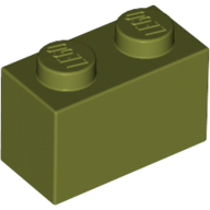 Lego Brick 1 x 2 / Olive Green