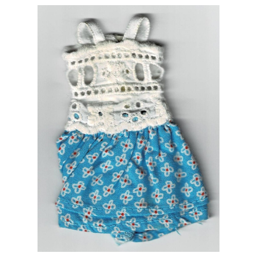 Lego Scala, Dress, White Lace Top and Medium Blue Skirt with White Flowers