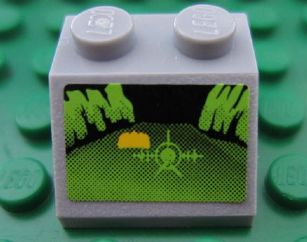 Lego Slope 45 2 x 2 with Lime Radar Pattern (Sticker) - Set 8160