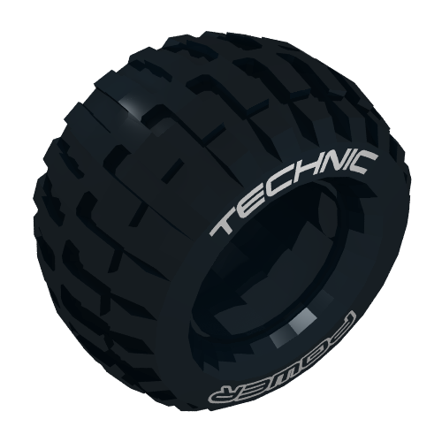Lego Tyre Technic Power Puller with 'TECHNIC POWER' White Print / Black