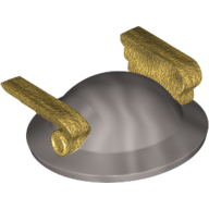 Lego Helmet with Two Gold Wings (The Flash) / Flat Silver