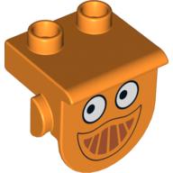 Lego Duplo Plate 1 x 2 with Overhang with Eyes and Smile Print (Dizzy)