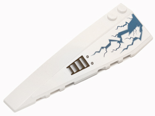 Lego Wedge 10 x 3 Left with Blue Lightning, Black Rivets and Vent Pattern (Sticker) - Set 70724