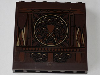 Lego Panel 1 x 6 x 5 with Broken Planks and Medallion Pattern (Sticker) - Set 79010