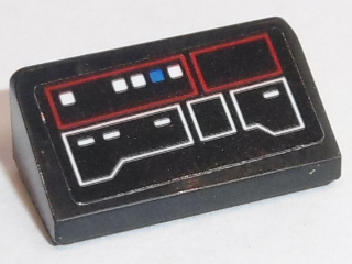 Lego Slope 30 1 x 2 x 2/3 with Red and White Control Panel Pattern Type 1 (Sticker) - Set 75190