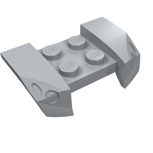 Lego Mudguard 2 x 4 with Molded Headlights / Light Bluish Gray