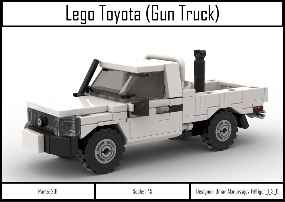 Lego Toyota gun truck (1:45 scale)