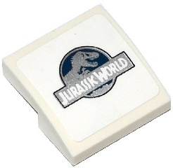 Lego Slope, Curved 2 x 2 x 2/3 with Jurassic World Logo Pattern (Sticker) - Set 75917