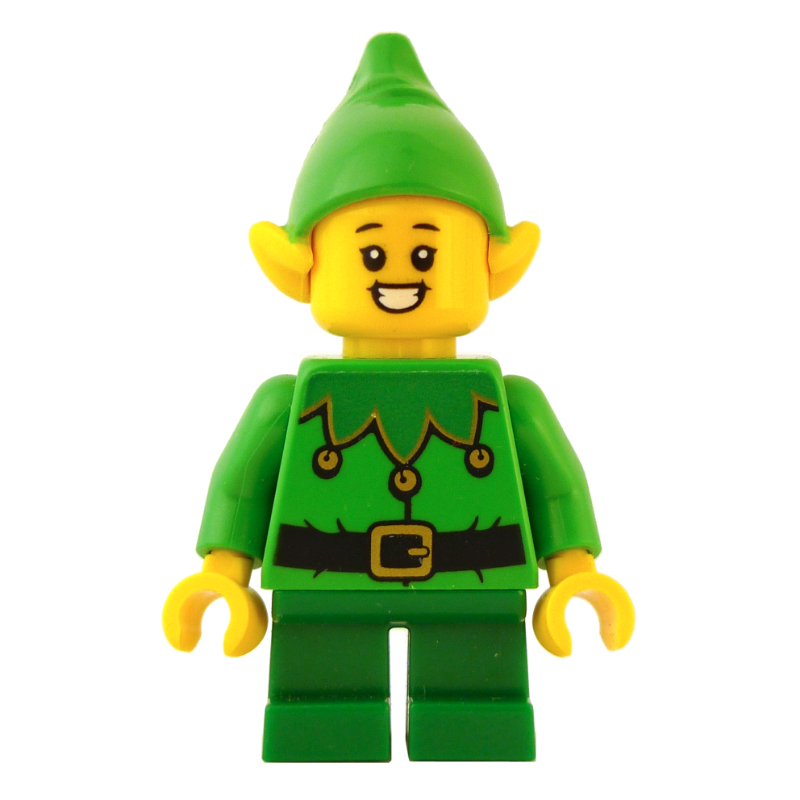 Lego Elf - Bright Green Torso, Green legs, Bright Green Hat