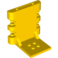 Lego Hinge Bracket 4 x 5 x 5 Locking with 2 Fingers, Two on Each Side, 7 Teeth / Yellow