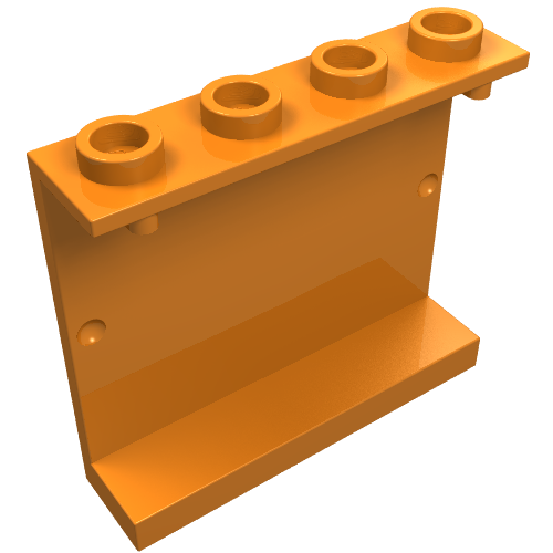 Lego Panel 1 x 4 x 3 [Hollow Studs] / Orange