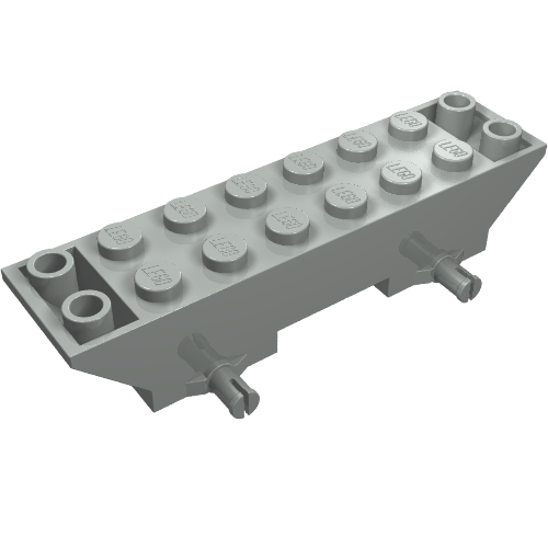 Lego Vehicle Base 2 x 8 x 1 1/3, Inverted Slope Double / Light Gray