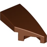 Lego Slope Curved 2 x 1 with Stud Notch Right / Reddish Brown