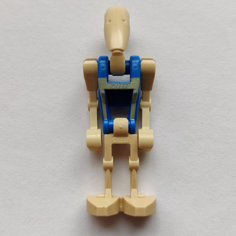 Lego Battle Droid Pilot, Blue Torso with Tan Print, Two Bent Arms
