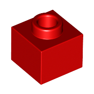 Lego Plate 1 x 1 x 2/3 with Open Stud / Red