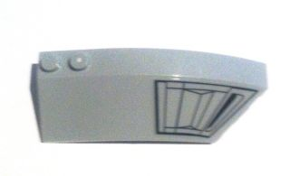 Lego Wedge 8 x 3 x 2 Open Right with Air Intake Pattern (Sticker) - Set 6869 / Light Bluish Gray
