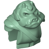 Lego Minifig Head Special, Gamorrean with Armor [Plain] / Sand Green