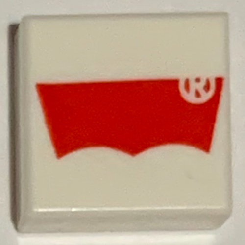 Lego Tile 1 x 1 with Red LEVI's Logo Print