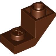 Lego Brick Sloped 45° 2 x 1 Inverted with 2/3 Cutout / Reddish Brown