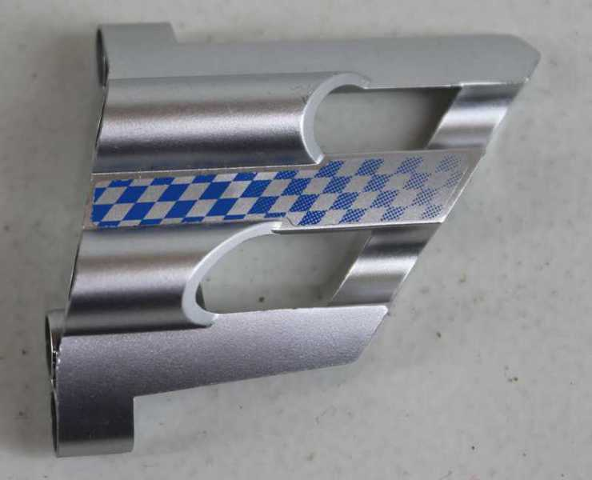 Lego Technic, Panel Fairing # 1 Large Short, Large Holes, Side A with Fading Blue Checkered Pattern (Sticker) - Set 8458