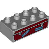 Lego Duplo Brick 2 x 4 with Trunk with 'PARIS' and 'NEW YORK' Labels Print