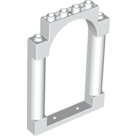 Lego Panel 1 x 6 x 7 with 2 Columns and Arch / White