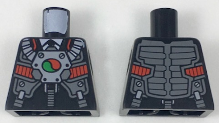 Lego Torso Business Suit and Tie with Breathing Apparatus and Octan Logo Pattern / Black