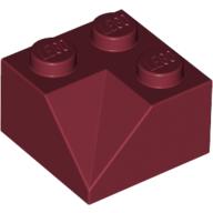Lego Brick Sloped 45° 2 x 2 Double Concave / Dark Red