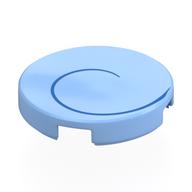 Lego Tile Round 2 x 2 with Dark Blue Spiral, Left Print / Bright Light Blue