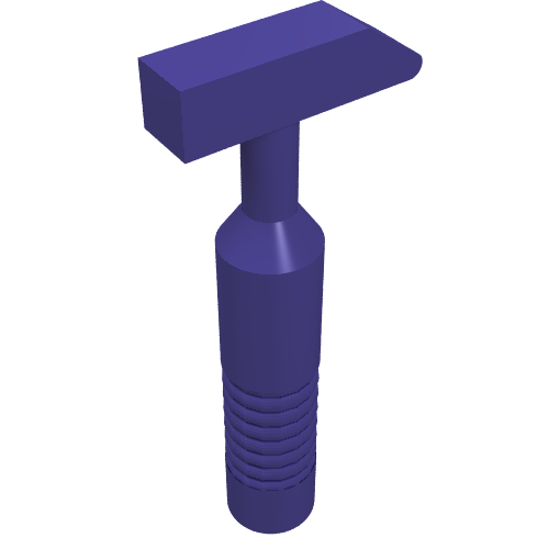 Lego Tool Hammer Cross Pein [6-Rib Handle] / Dark Purple