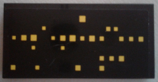 Lego Tile 2 x 4 with Yellow Squares (Windows) Pattern 1 (Sticker) - Set 9515