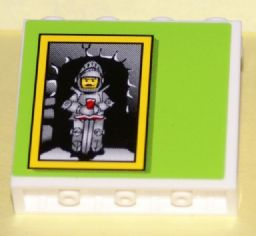 Lego Panel 1 x 4 x 3 - Hollow Studs with Knight Picture on Green Background Pattern (Sticker) - Set 8160