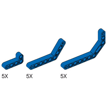 Lego Simple and Motorized Mechanisms Blue Angle Beams Pack