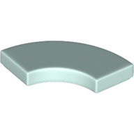 Lego Tile 2 x 2 Curved, Macaroni / Light Aqua