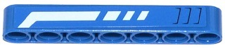 Lego Technic, Liftarm Thick 1 x 7 with White Broken Stripe and 3 Air Intakes Pattern Model Left Side (Sticker) - Set 42023