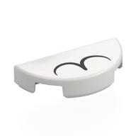 Lego Tile Round 1 x 2 Half Circle with 2 Black Half Circles / Cat Nose Print / White