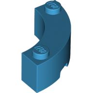 Lego Brick Round Corner 3 x 3 Macaroni with 2 Studs / Dark Azure
